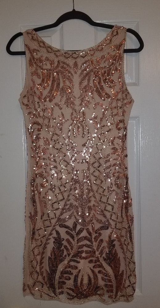 Rose Gold Sequin Windsor Dress